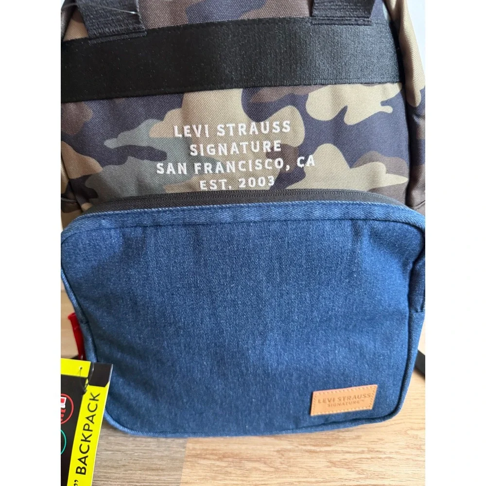 Kids Levi Strauss Signature 17 Inch Backpack Camo Denim